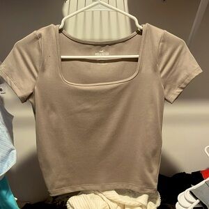 hollister beige square neck top